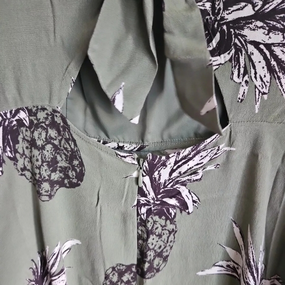 Bb Dakota Green Pineapple Print Dress 6 - Picture 6 of 8